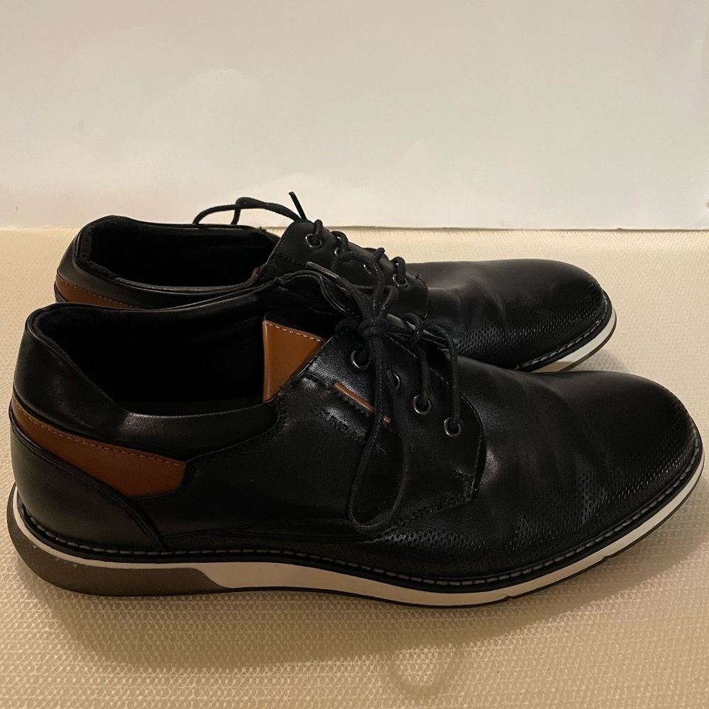 Bruno Marc Men's Black and Brown Leather Shoes